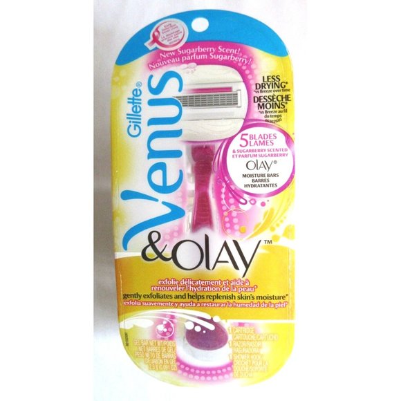 Gillette Venus & Olay Women's Comfortglide Scented 5 Blade Sugarberry Bar Razor - Picture 2 of 3